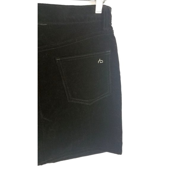 Rag & Bone Women's Sz. 27 Black Velvet Mini Dive Skirt W/ Back Pockets - Picture 7 of 7
